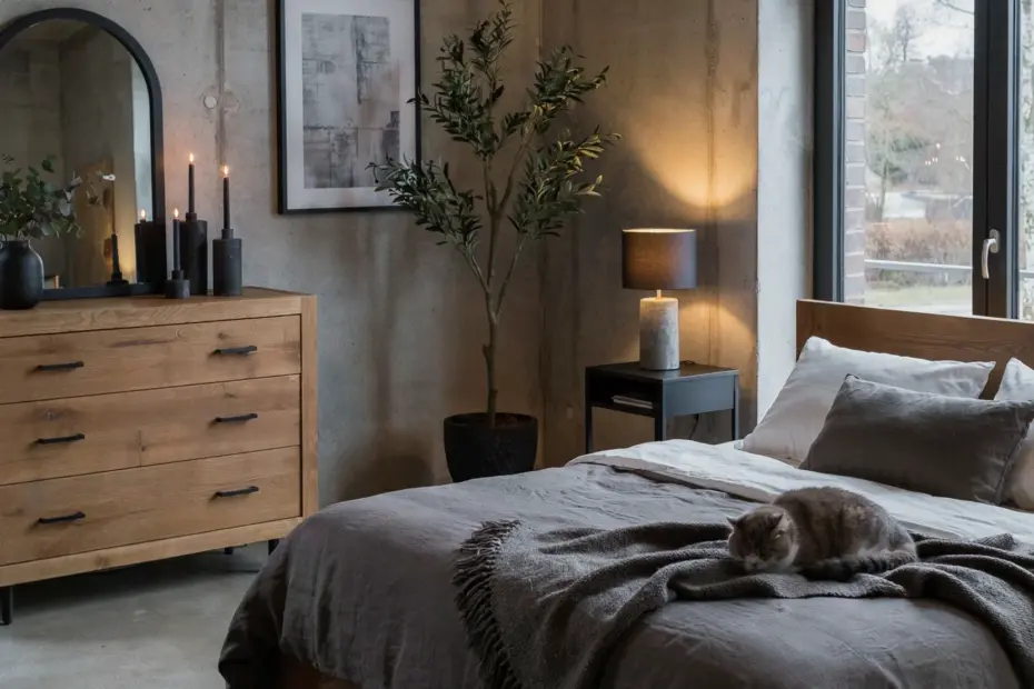 Natural Wood Bedroom Decor | Cozy Candlelight & Warm Tones | Tranquil Sanctuary