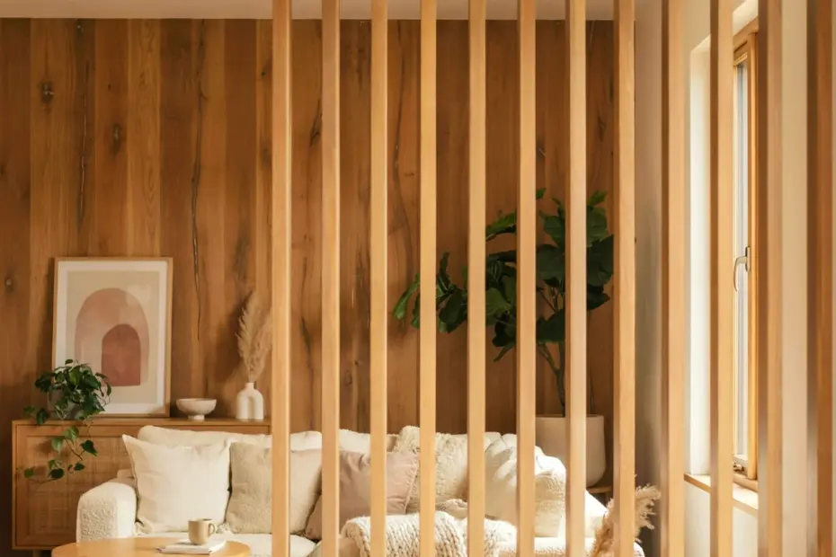 Wood Slat Room Divider | Create Instant Privacy Zones | Open Floor Plan Decor Ideas