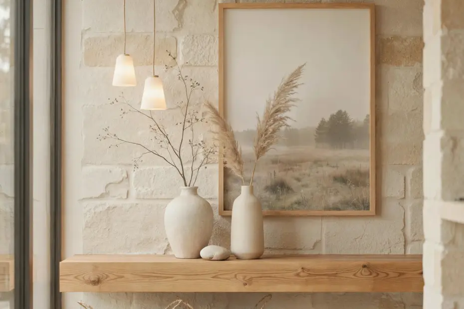 Natural Wood Home Decor | Warm Organic Accents for a Cozy Living Room | Natural Wood Style