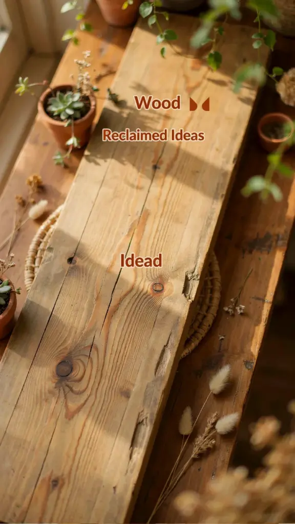 Hang these little rustic shelves for spring – reclaimed wood with jute rope holds tiny plants