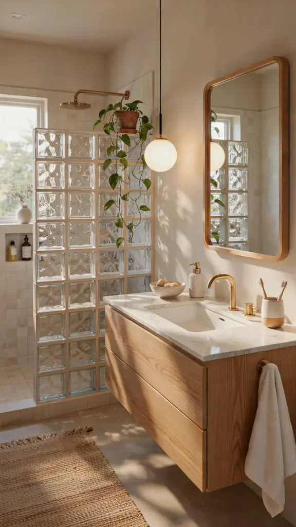 Brown Tile Bathroom Ideas | Warm & Cozy with Natural Wood Accents | Small Bathroom Renovation