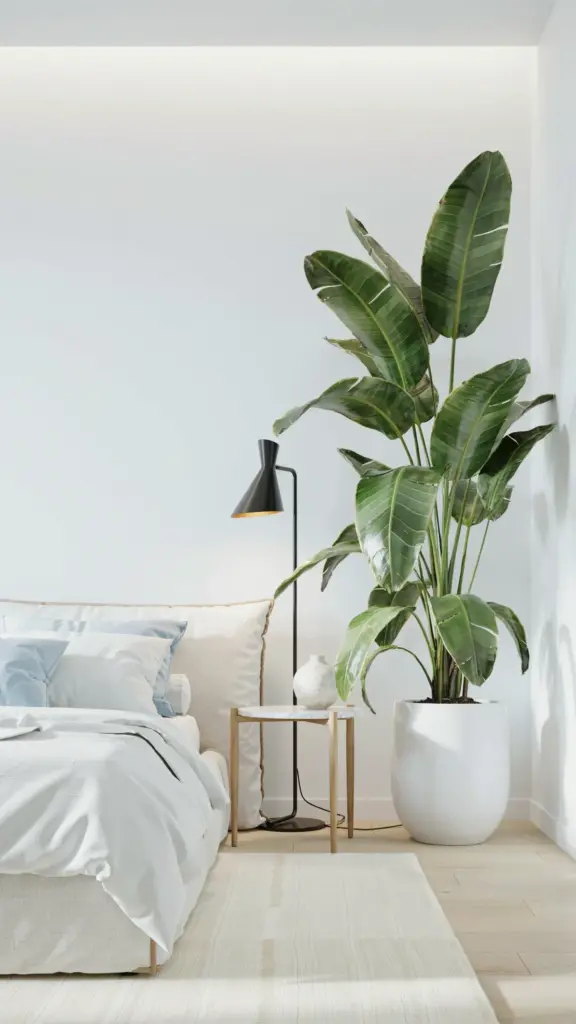 Artificial Bird of Paradise Plant | Large 7.5ft Tropical Faux Tree for Natural Wood Home Decor | Living Room Indoor Plant