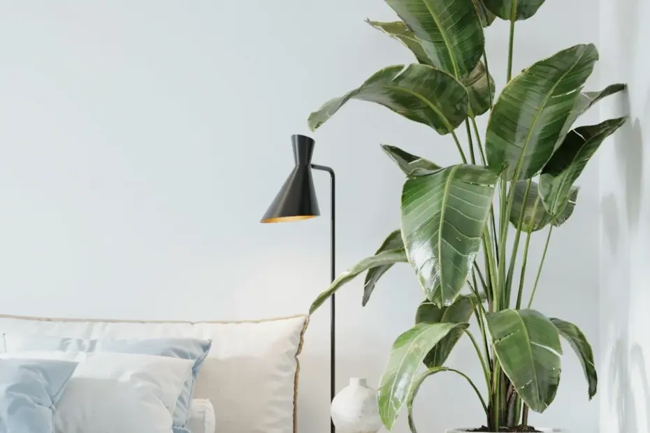 Artificial Bird of Paradise Plant | Large 7.5ft Tropical Faux Tree for Natural Wood Home Decor | Living Room Indoor Plant
