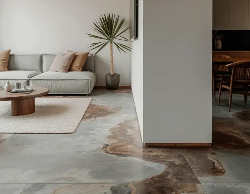 Concrete Floor Living Room: Don't Make This Wood Accent Mistake