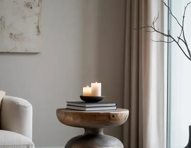 Don't Overstyle Your Sculptural Side Table – Minimalist Living Room