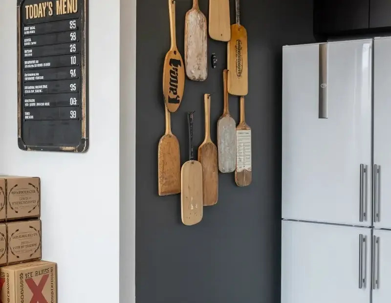 Modern Hallway Decor with a Vintage Menu Board | Hallway Ideas